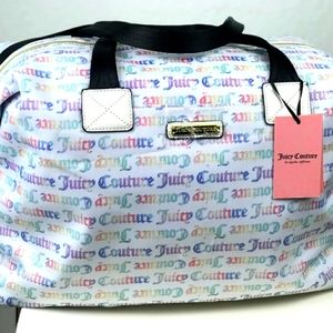 NWT Rainbow Wordplay Limited Weekender Overnighter Travel Satchel Juicy Couture